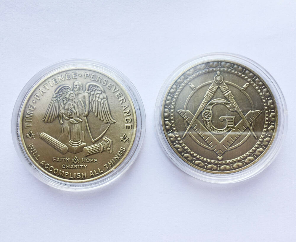 Mason Masonic Freemason Freemasonry Faith Hope Charity Collectible Coin Gift