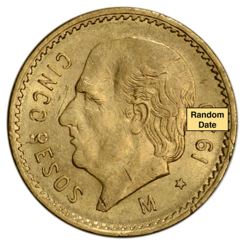 Mexico Gold 5 Pesos - Xf/au - Random Date - 0.1205 Oz.