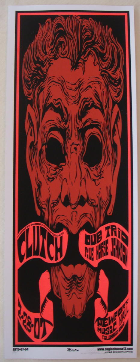 2007 Clutch W/ Dub Trio - Columbus Silkscreen Concert Poster S/n By Mike Martin