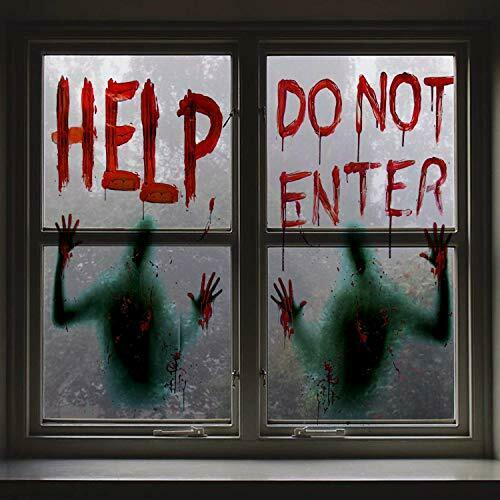 2pcs Halloween Giant Bloody Window Posters Window Clings Party Decoration