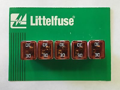 Set Of 5: Genuine Littelfuse Automotive J Case 30 Amp 58v Low Profile Fuse Jcase