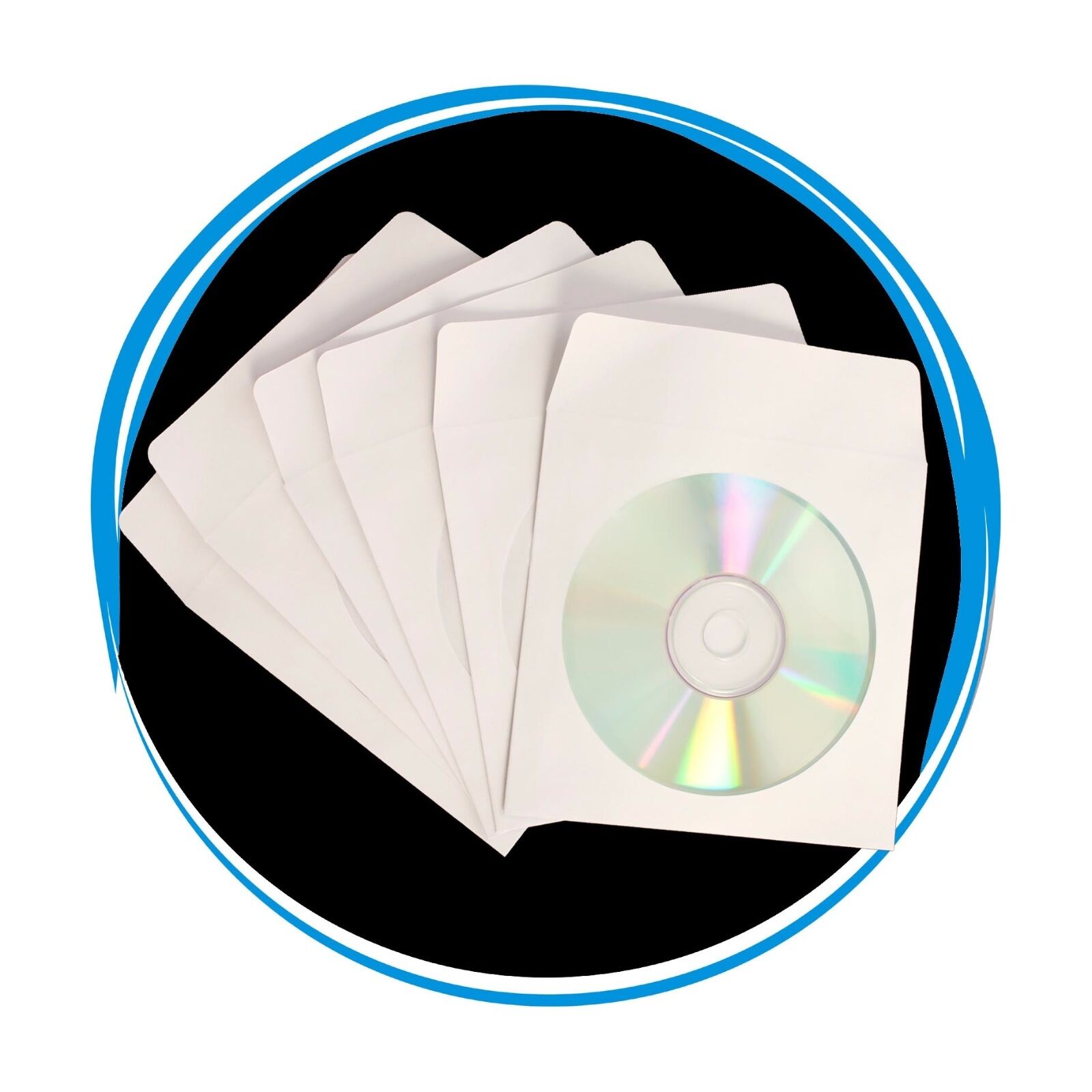 100 Cd Dvd White Paper Sleeve With Clear Window And Flap Envelopes 80g