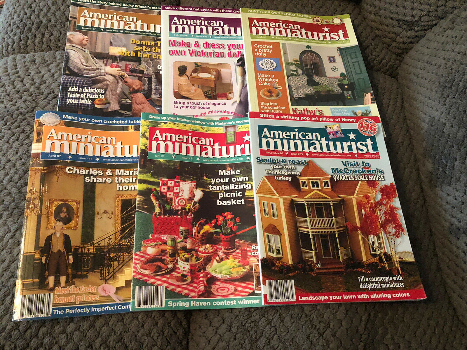 American Miniaturist Magazine Lot (6) Issues From 2007