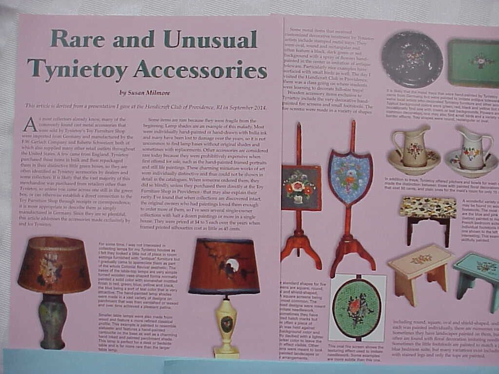 6p History Article - Rare Tynietoy Dollhouse Accessories
