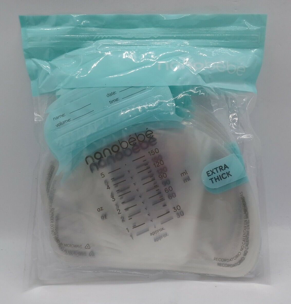 Nano Bebe Breastmilk Storage Bags 5 Oz 24ct