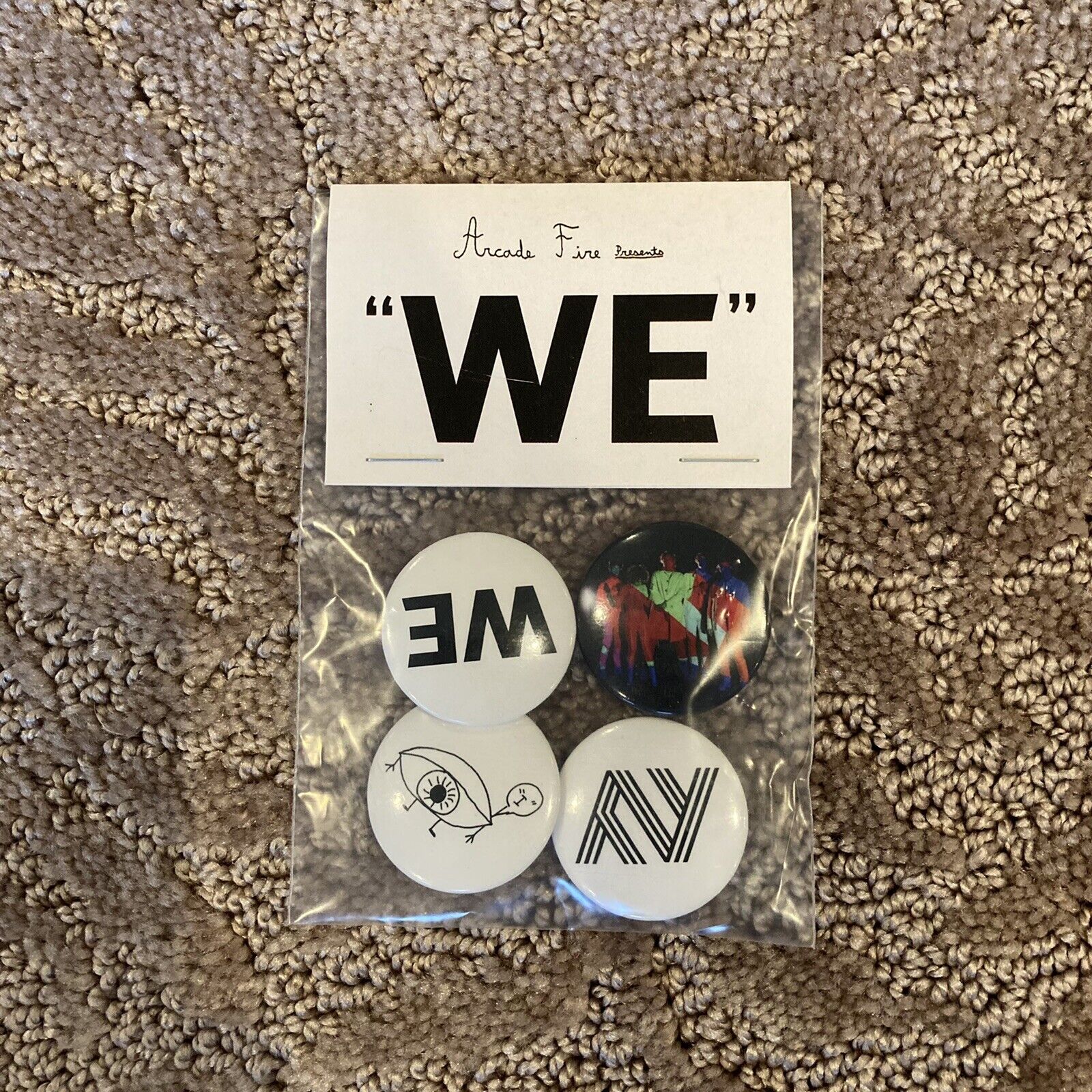 Arcade Fire Presents "we" 4-button Pin Pack Animal Collective The Shins