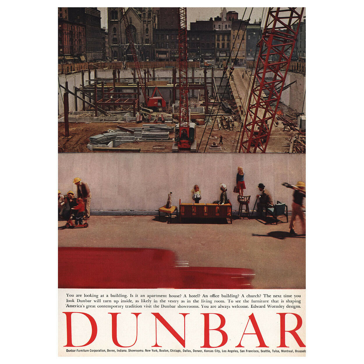 1959 Dunbar Furniture: You Are Looking At A Building Vintage Print Ad