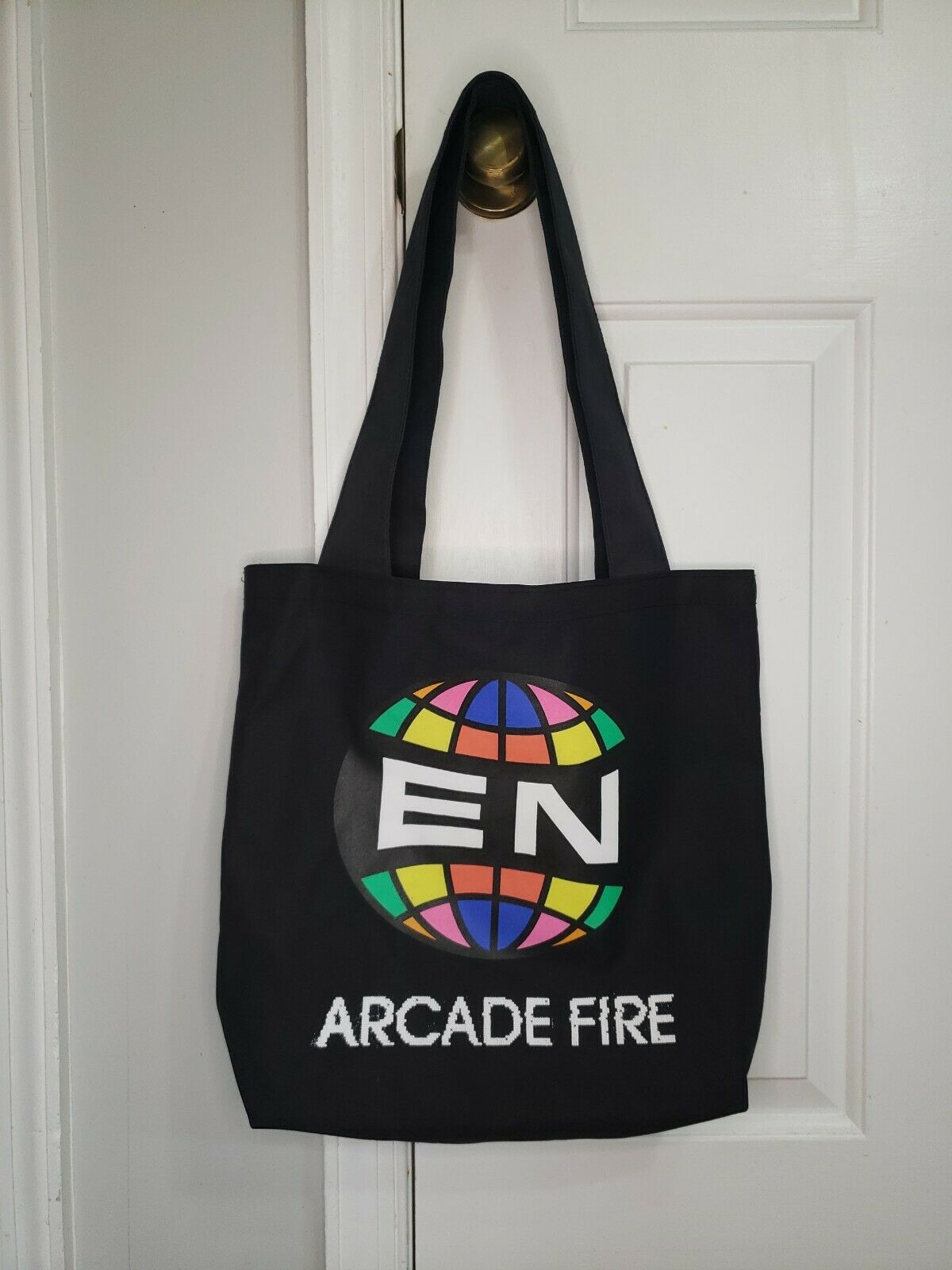 Arcade Fire Tote Bag Black Canvas Everything Now Unisex