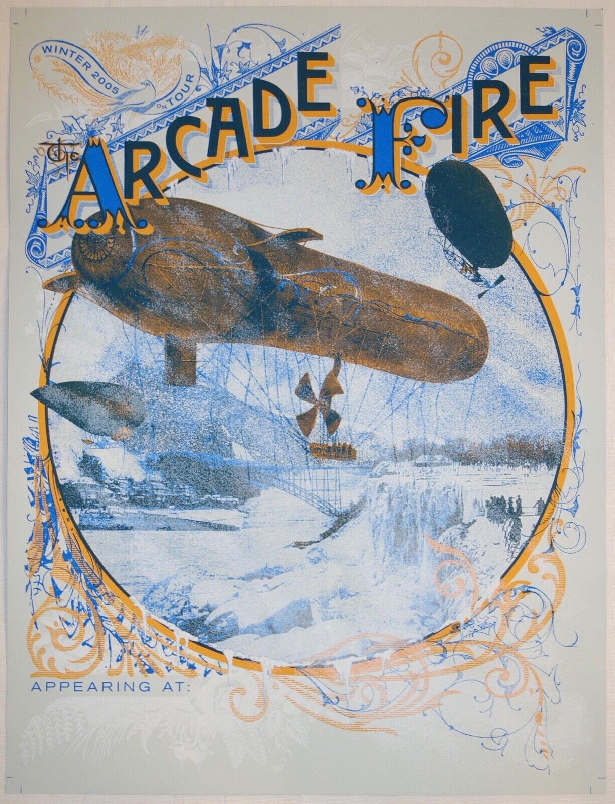 2005 The Arcade Fire - Winter Tour Silkscreen Concert Poster By Burlesque