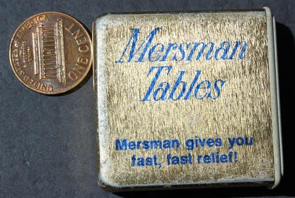 1960s Era Celina / Ottoville Ohio Mersman Antique Tables Metal Pill Box Vintage!