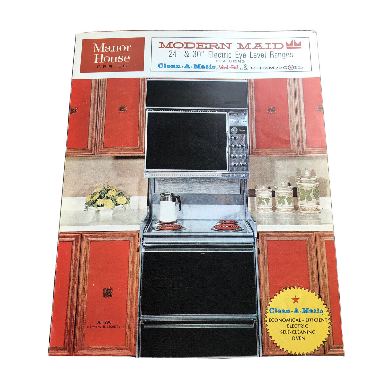 Modern Maid - Kitchen Stove - Mid-century Modern Mcm Brochure Pamphlet Print Ad