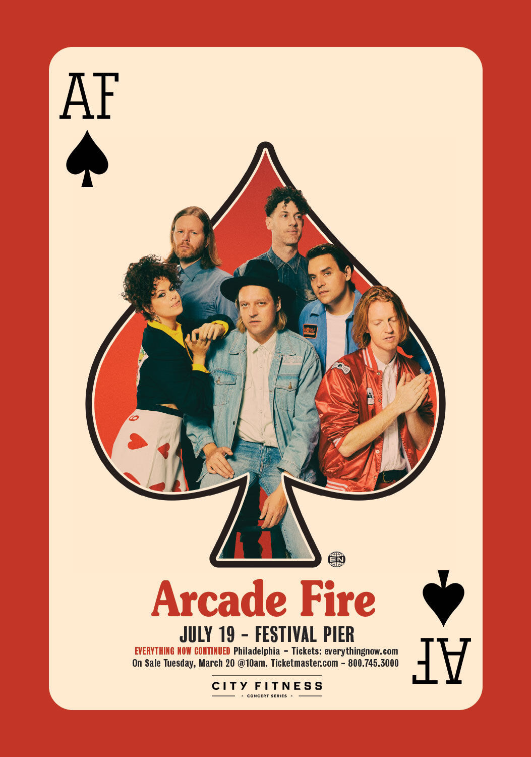 Arcade Fire "everything Now Continued" 2018 Philadelphia Concert Tour Poster