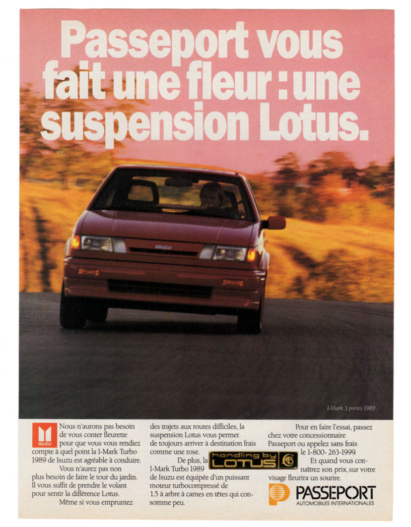 1989 Isuzu I-mark Turbo Vintage Original Print Ad - Red Car Photo Road Speed Fr