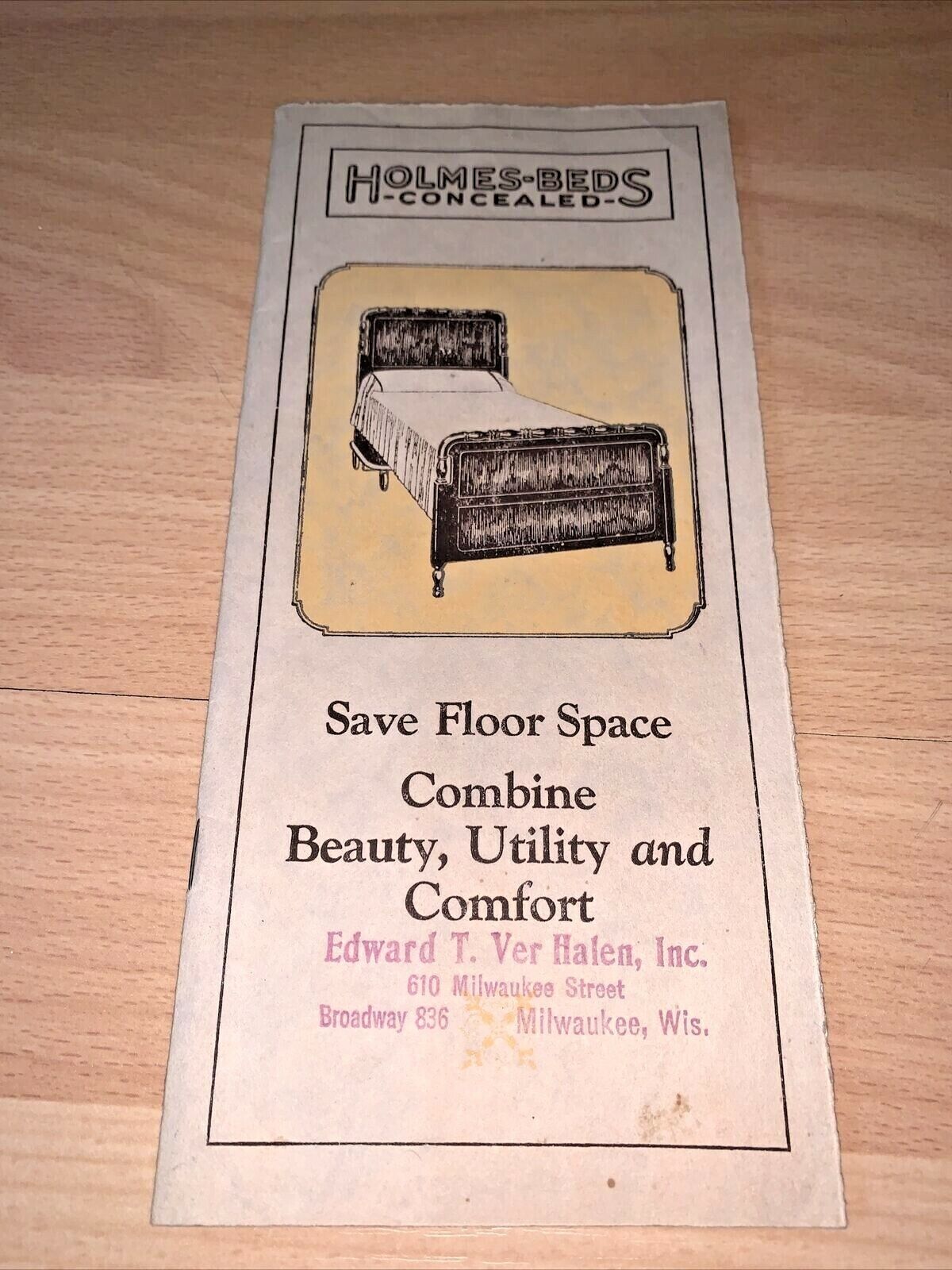 1926 Holmes Disappearing Beds Catalog Concealed Bed Corp. 36 Pages Hotels