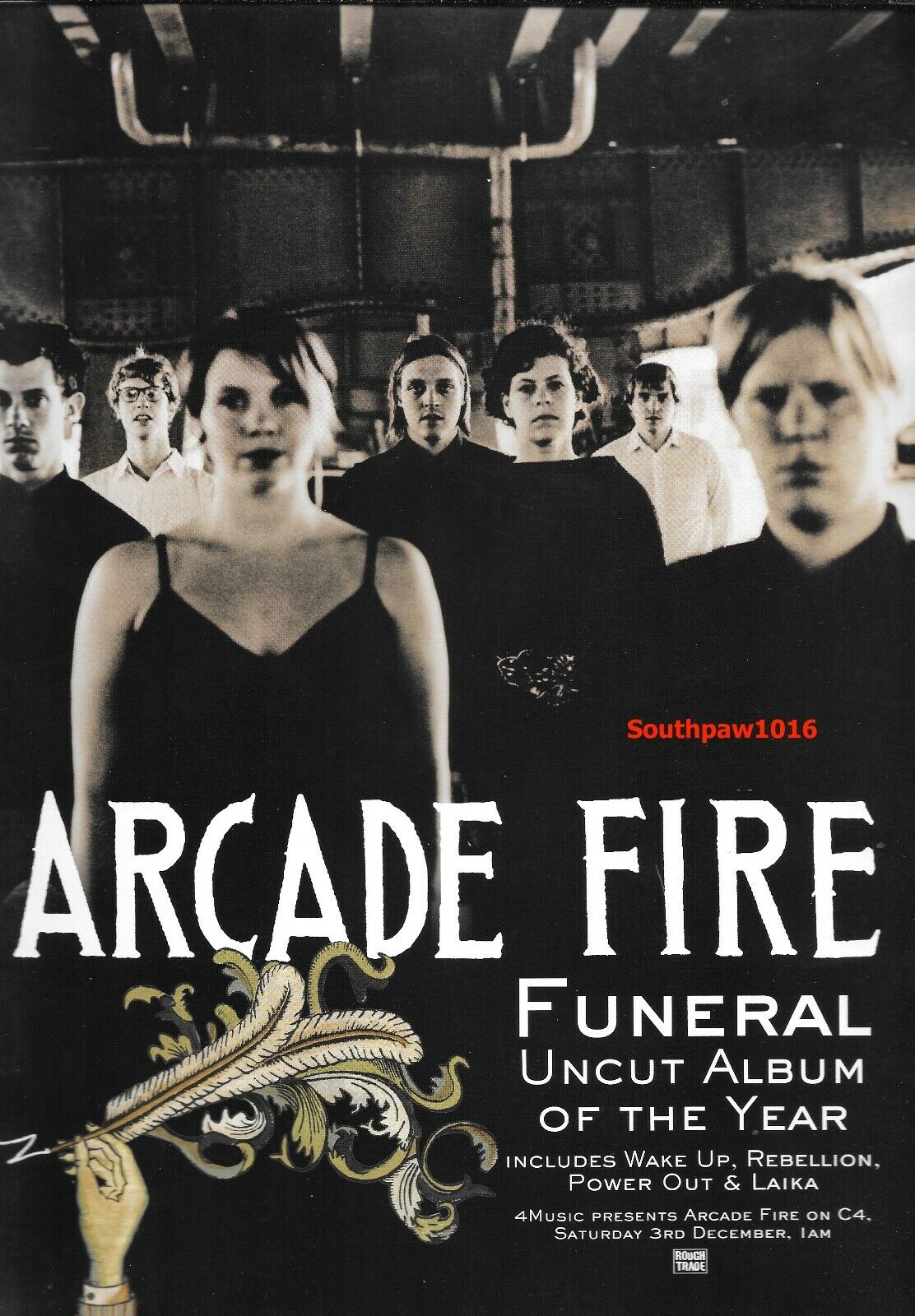 1989 Original Arcade Fire "funeral" Album Of The Year  Promo Print Ad